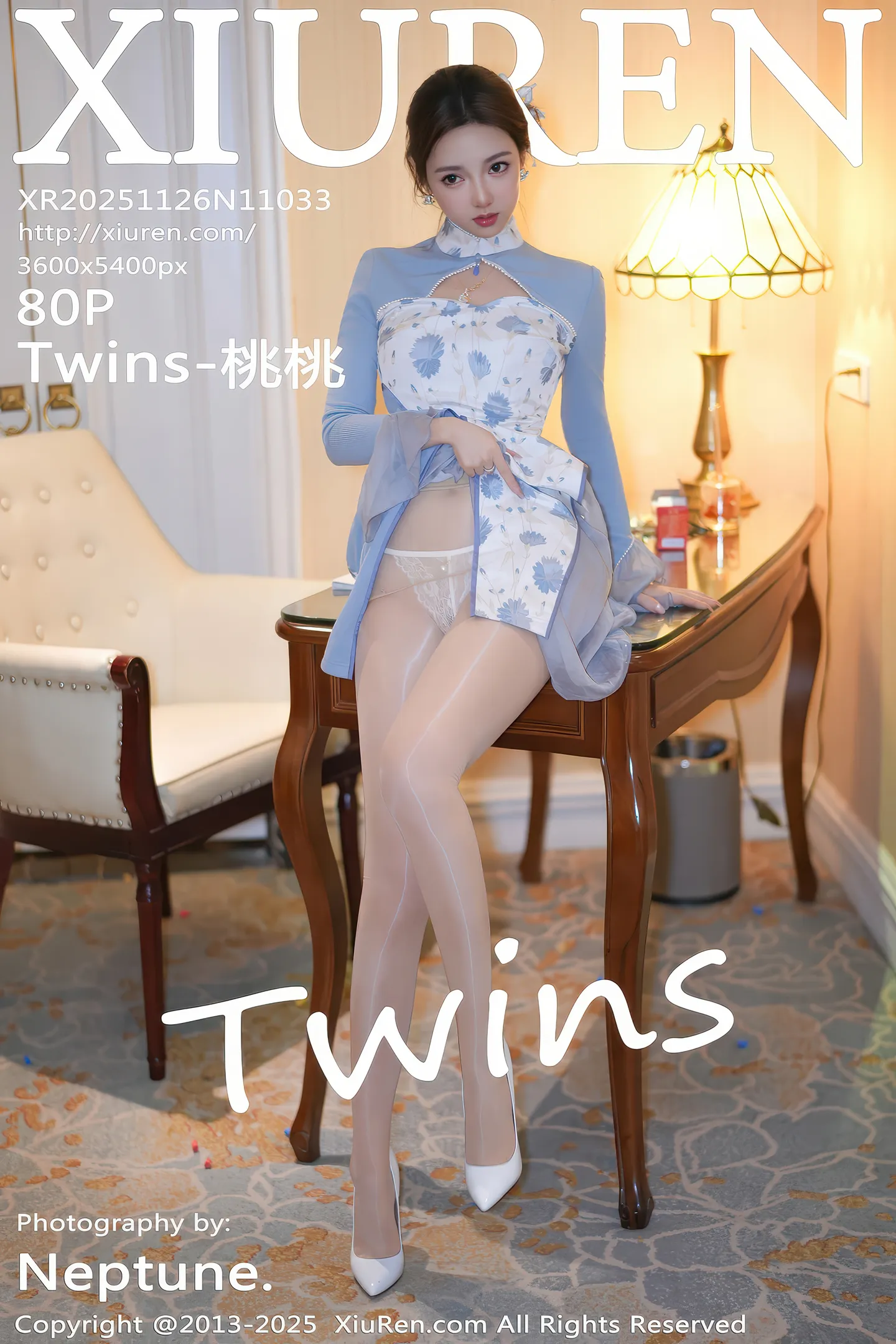 [XiuRen秀人网]No.11033_模特Twins-桃桃性感蓝色连衣裙露白色内衣秀曼妙身姿诱惑写真80P-秀人网 - XiuRen.Pro
